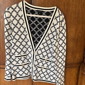 Talbots Black and White Knit Sweater